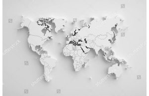 Фотообои 3D Карта мира белая