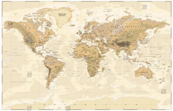 Фотообои Старая карта мира