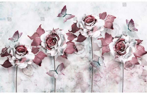Фотообои Розы оттенка марсала