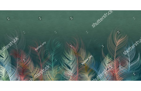 Фотообои Нежные радужные перья
