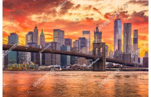 Фотообои Бруклинский мост и вид на Манхеттен