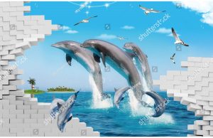 Фотообои Дельфины и чайки