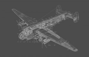 Фотообои Детализация самолета тёмная