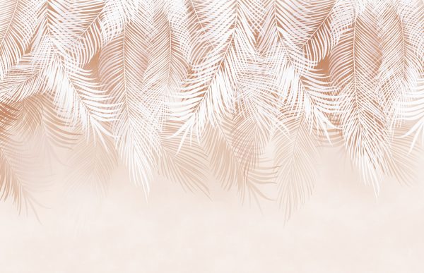 Фотообои Бежевые листья пальмы (Светлые)