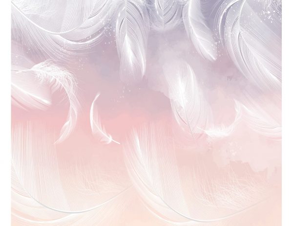 Фотообои Невесомые перья розовые