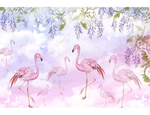 Фотообои Фламинго в облаках