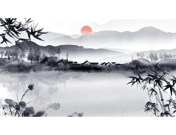 Фотообои Древний Китай на закате Солнца