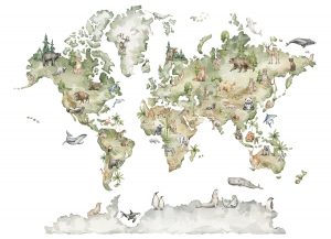 Фотообои Акварельная карта без стран