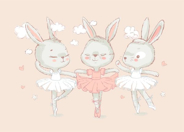 Фотообои Кролики балерины