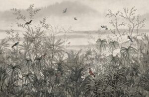 "Фотообои Растения в тумане коричневый"